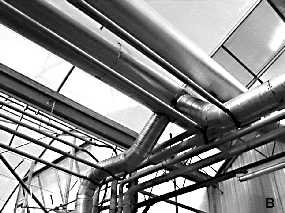 Conduites de distribution pour le CO2&nbsp;provenant des gaz de combustion.