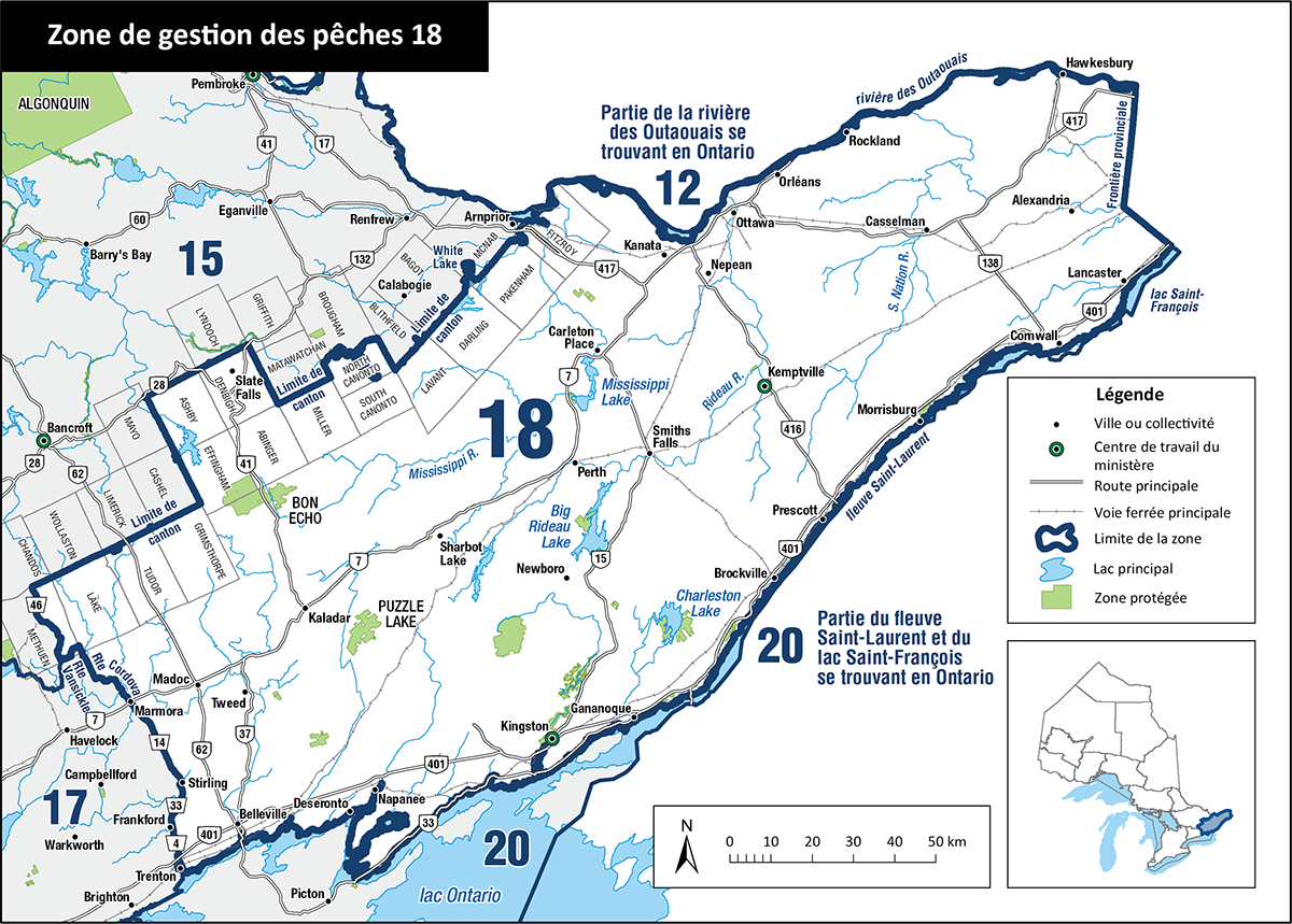 La zone 18&nbsp;est située dans le Sud de l’Ontario et comprend les villes d’Ottawa, Cornwall, Perth, Kingston et Belleville.