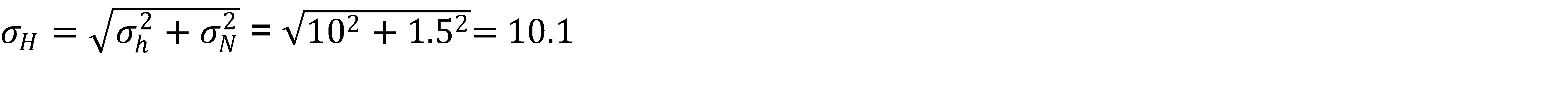 This equation computes the orthometric height standard deviation (the dependent variable of the equation). 