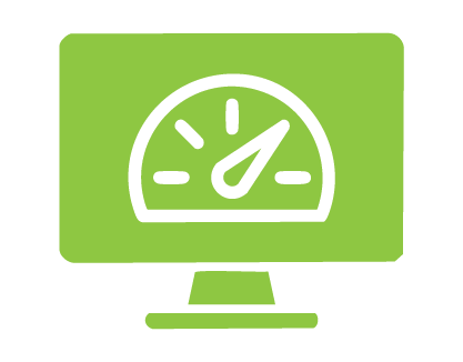 Graphic of a screen with a speedometer on it symbolizing “enhancing data-driven hazard preparedness and monitoring”