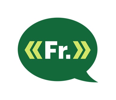 New visual identifier for designated organizations: a green speech bubble featuring the abbreviation ‘Fr.’ in white, flanked by double light green French quotation marks.”