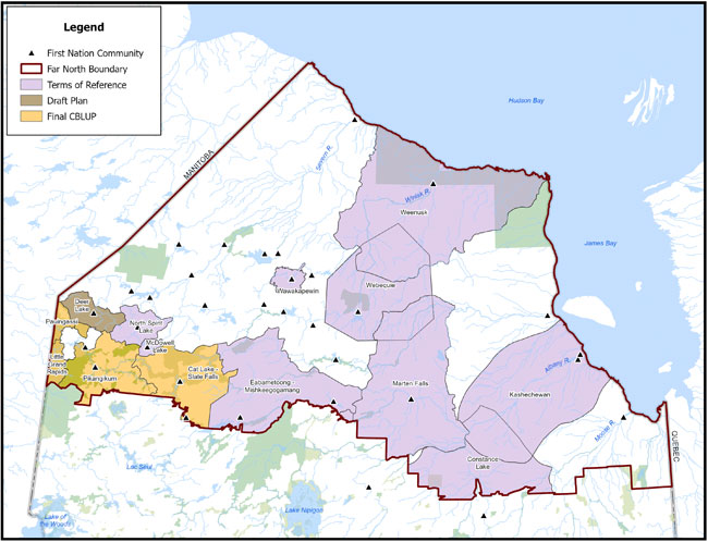 Map of the Far North Land Use Planning area.
