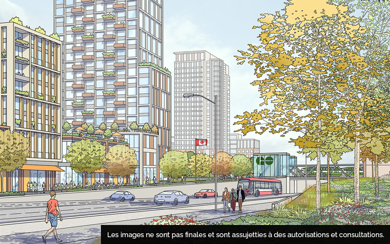 Conception provisoire de la communauté axée sur le transport en commun proposée de Milliken.