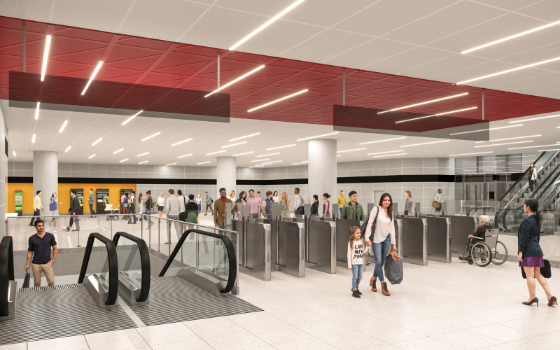 Illustration du projet d’une station d’extension de la ligne de métro Yonge vers le nord.