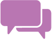 Two purple word balloons