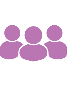 Three purple figures 